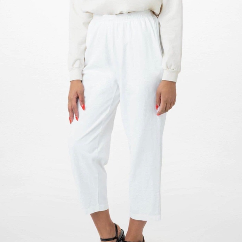 Los Angeles Apparel  1215GD - Heavy Jersey Garment Dye Casual Pants Off White XS